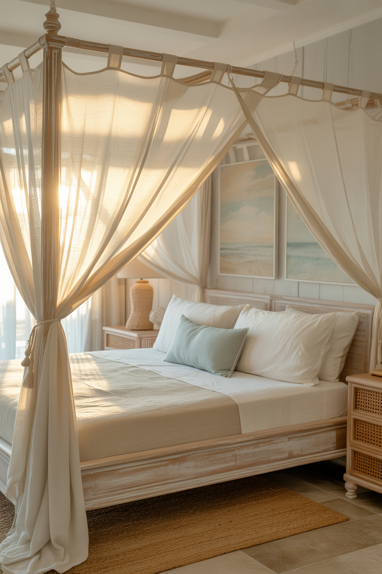 24 Coastal Bedroom ideas to create a serene seaside retreat at home.